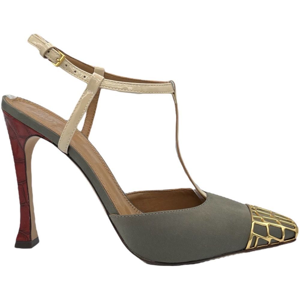 Tory Burch Metal Toe T-Strap Pumps